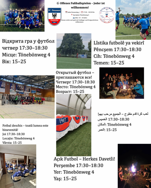 Neu bei Preusssen: Offenes Fußballspielen für jedermann von 15 bis 25