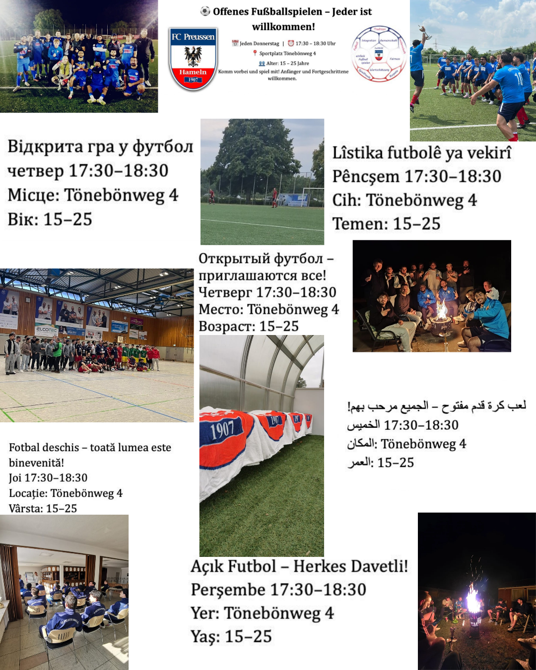 Neu bei Preusssen: Offenes Fußballspielen für jedermann von 15 bis 25