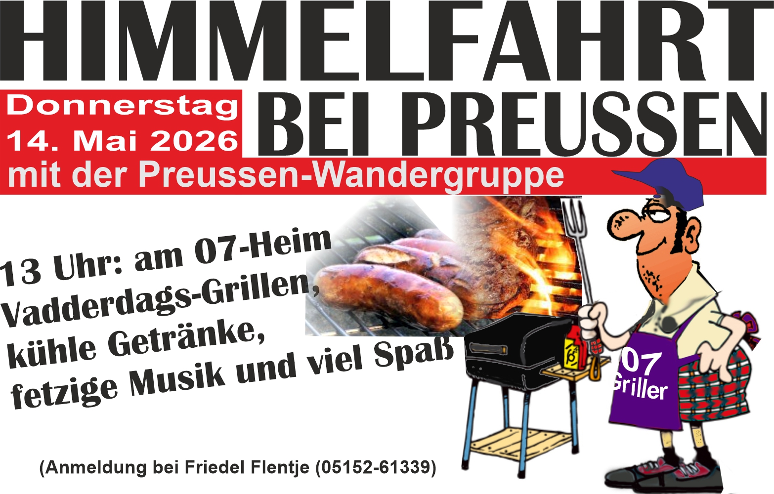 Himmelfahrtstag: Auch in diesem Jahr wieder Grillen & mehr an unserem Vereinsheim