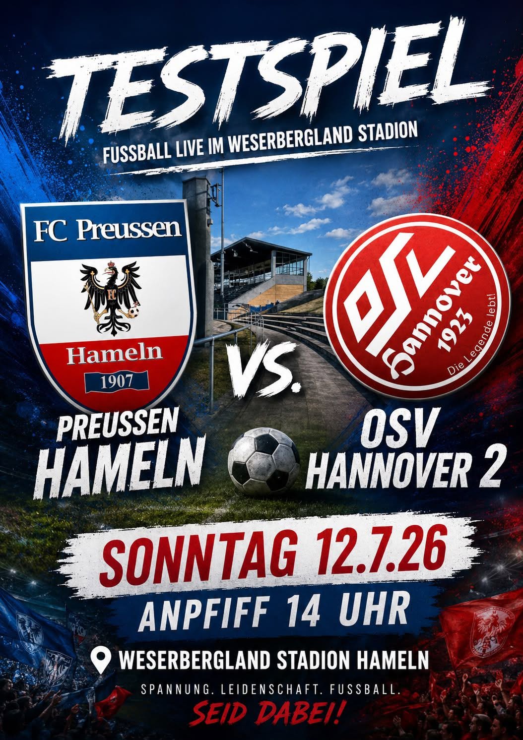 Saison-Vorbereitung: Preussen 07 testet im Stadion gegen den OSV Hannover II