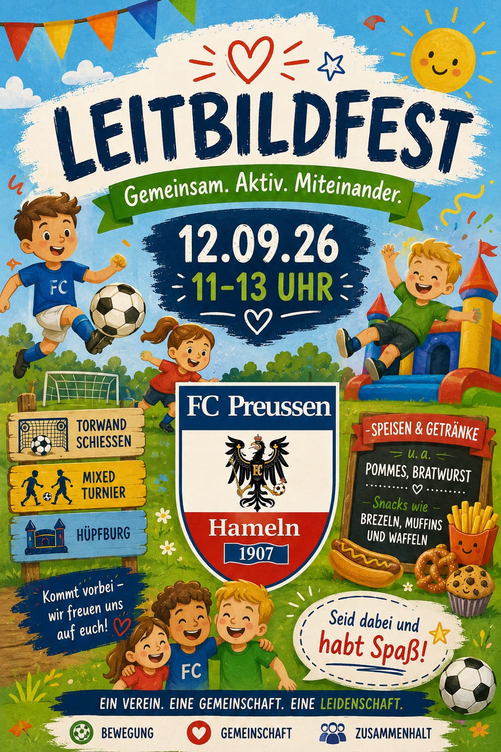 Samstag: Leitbildfest bei Preussen - Spaß, Spiel, Sport für die ganze Familie